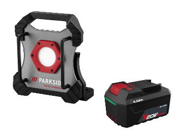PARKSIDE PERFORMANCE® Zestaw Akumulatorowy reflektor LED, 20 V z akumulatorem litowo-jonowym, 4 Ah