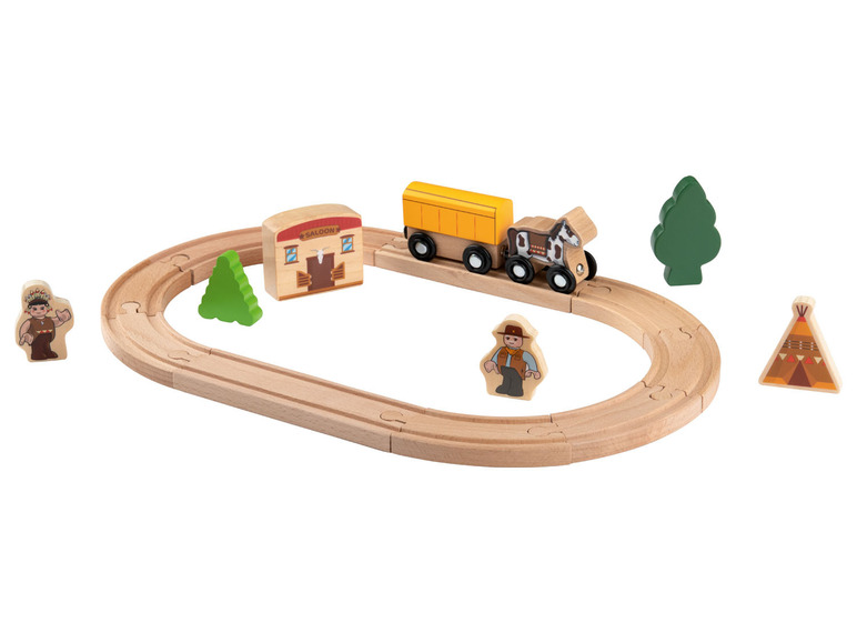 Pełny ekran: Playtive Zestaw drewnianych torów kolejowych, 18 elementów - zdjęcie 14