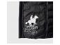 Czarna kurtka puchowa z białym logo U.S. Grand Polo Equipment & Apparel.