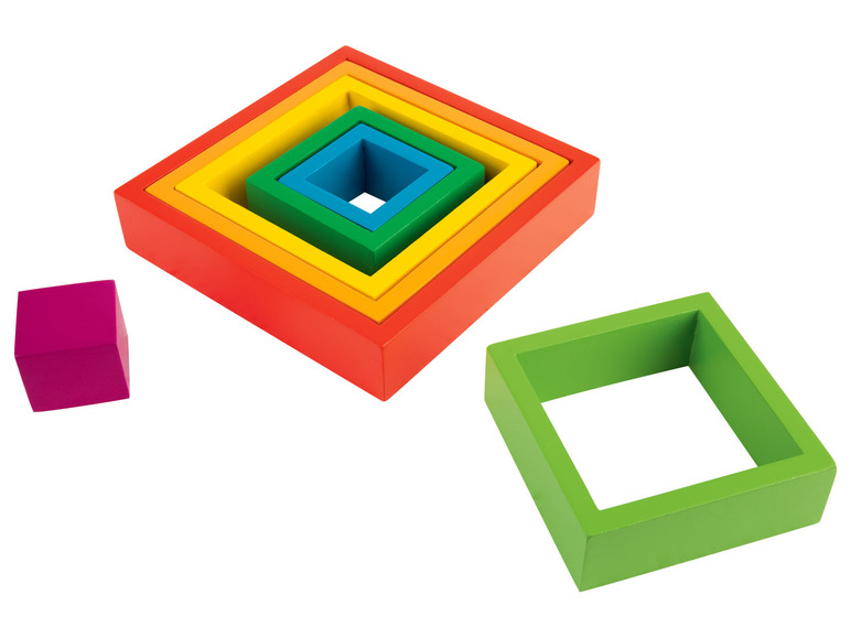 Pełny ekran: Playtive Drewniana układanka Montessori w kolorach tęczy, 1 zestaw - zdjęcie 15