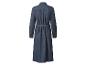 Długa sukienka jeansowa w kolorze ciemnoniebieskim z paskiem, widok z tyłu
