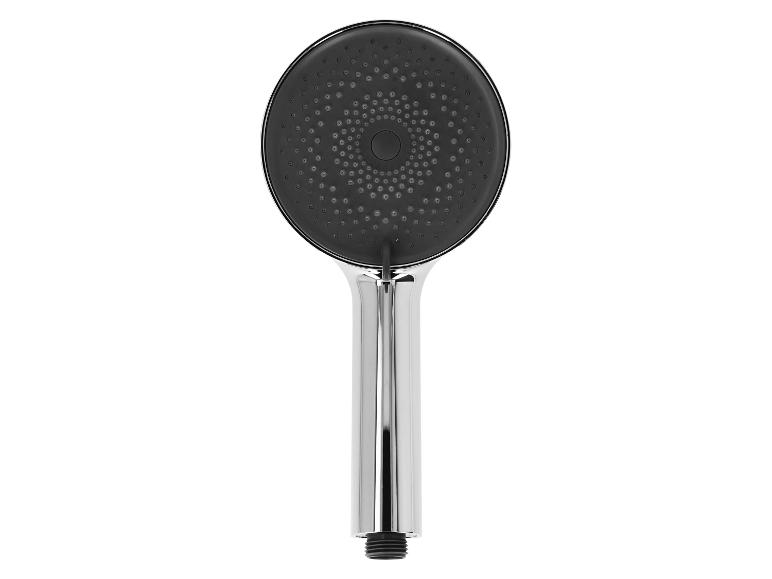 Chromowana słuchawka prysznicowa z czarną płytką dysz
