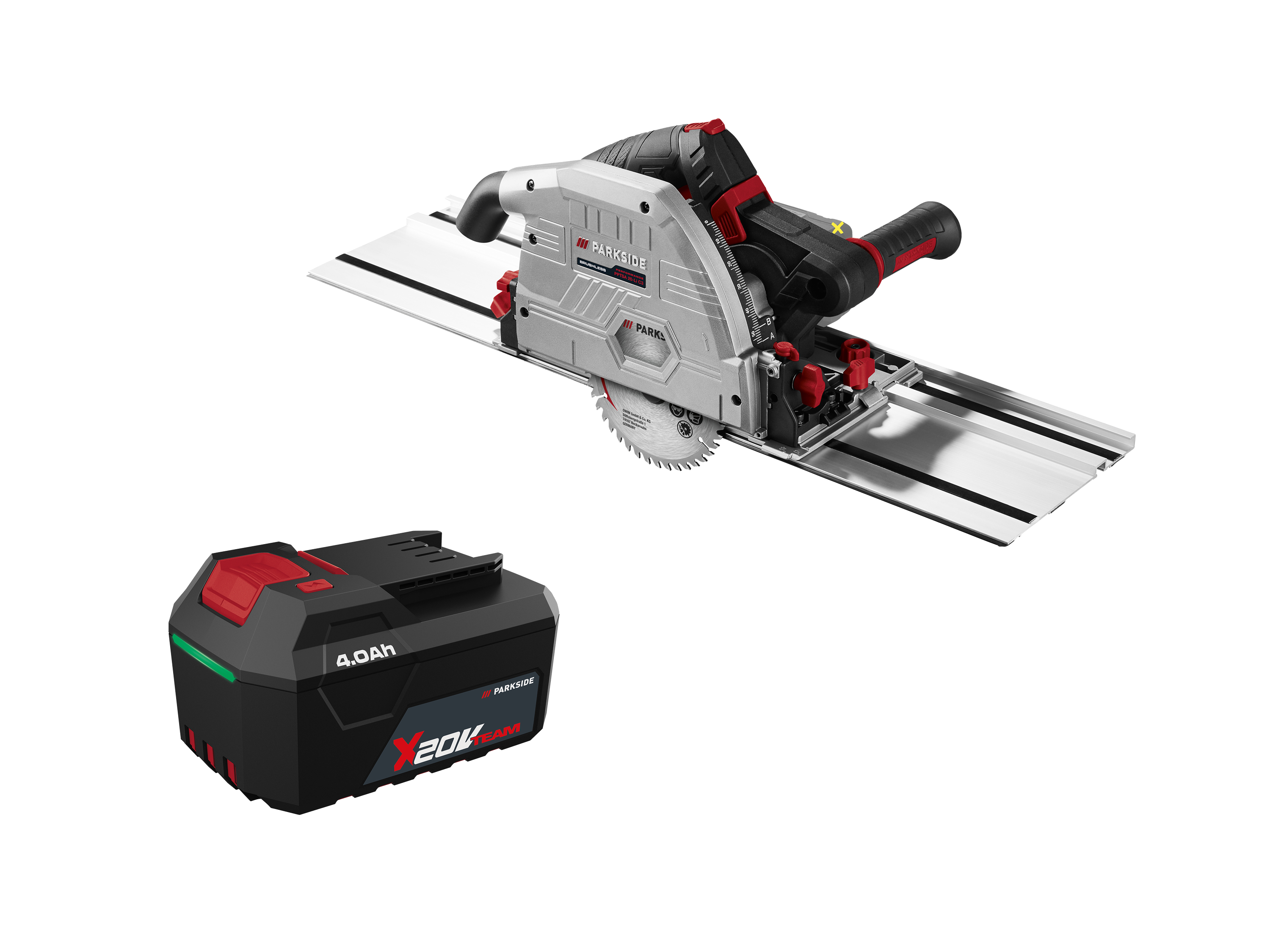 PARKSIDE PERFORMANCE® Zestaw Akumulatorowa pilarka wgłębna, 20 V z akumulatorem litowo-jonowym, 4 Ah