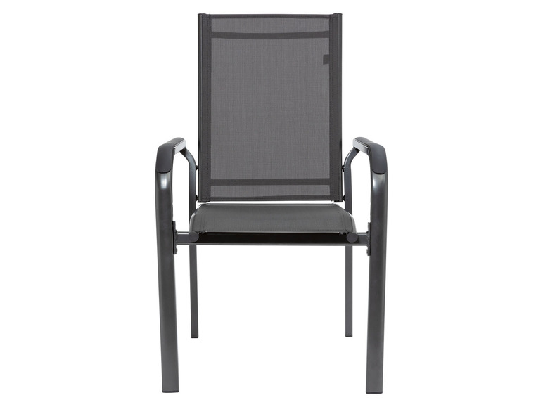 Pełny ekran: Livarno Home Aluminiowe krzesło sztaplowane Houston, czarny/ antracyt - zdjęcie 2