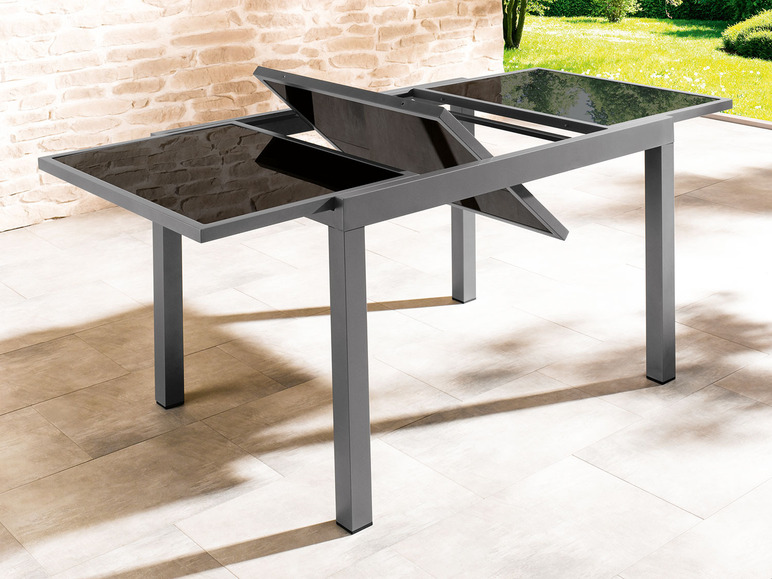 Pełny ekran: LIVARNO home Aluminiowy stół ogrodowy Houston, 120/180 x 90 cm, rozkładany, srebrny - zdjęcie 4