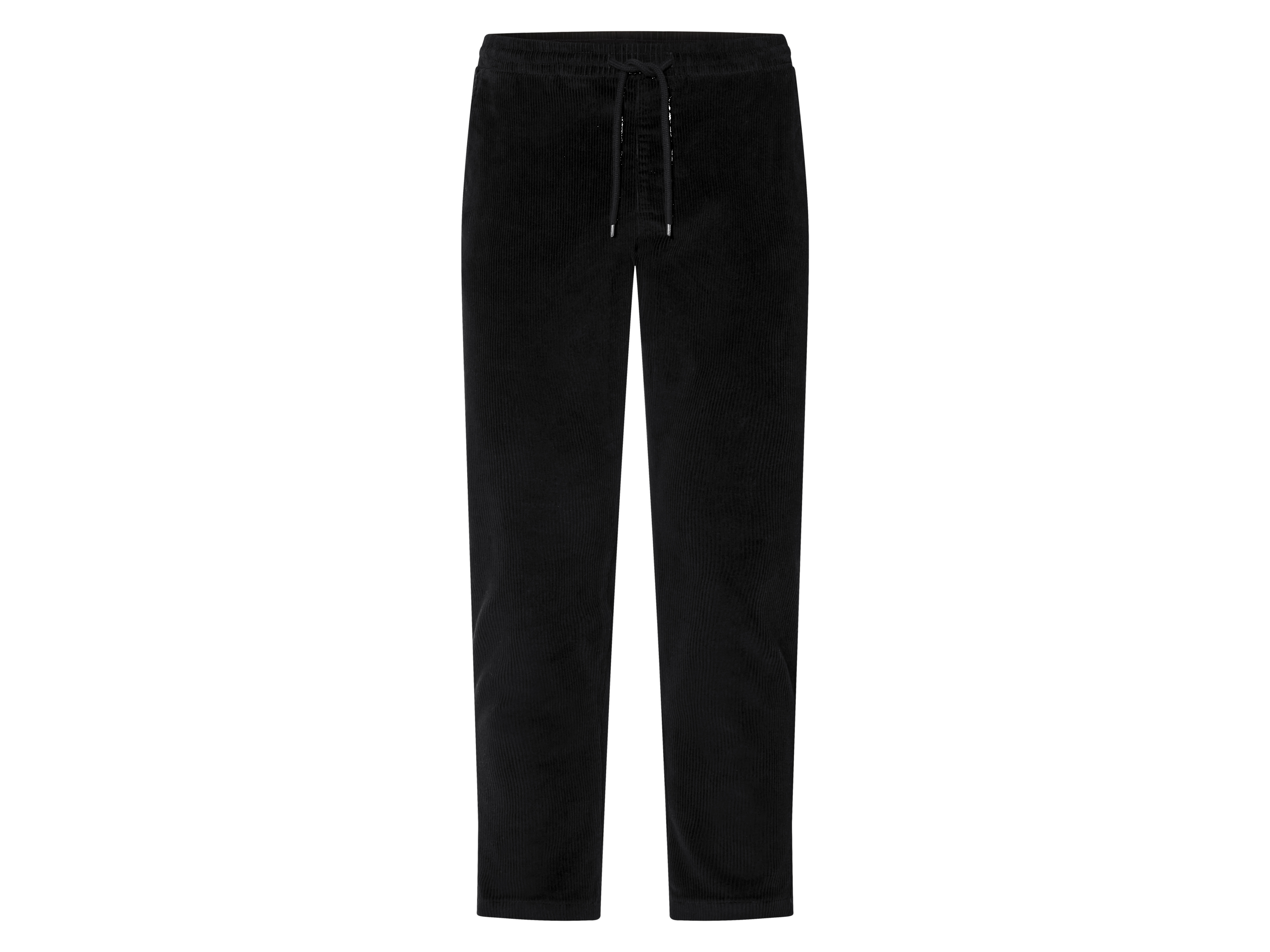 esmara Men Spodnie sztruksowe męskie, slim fit, z bawełną (Czarny, S(44/46))