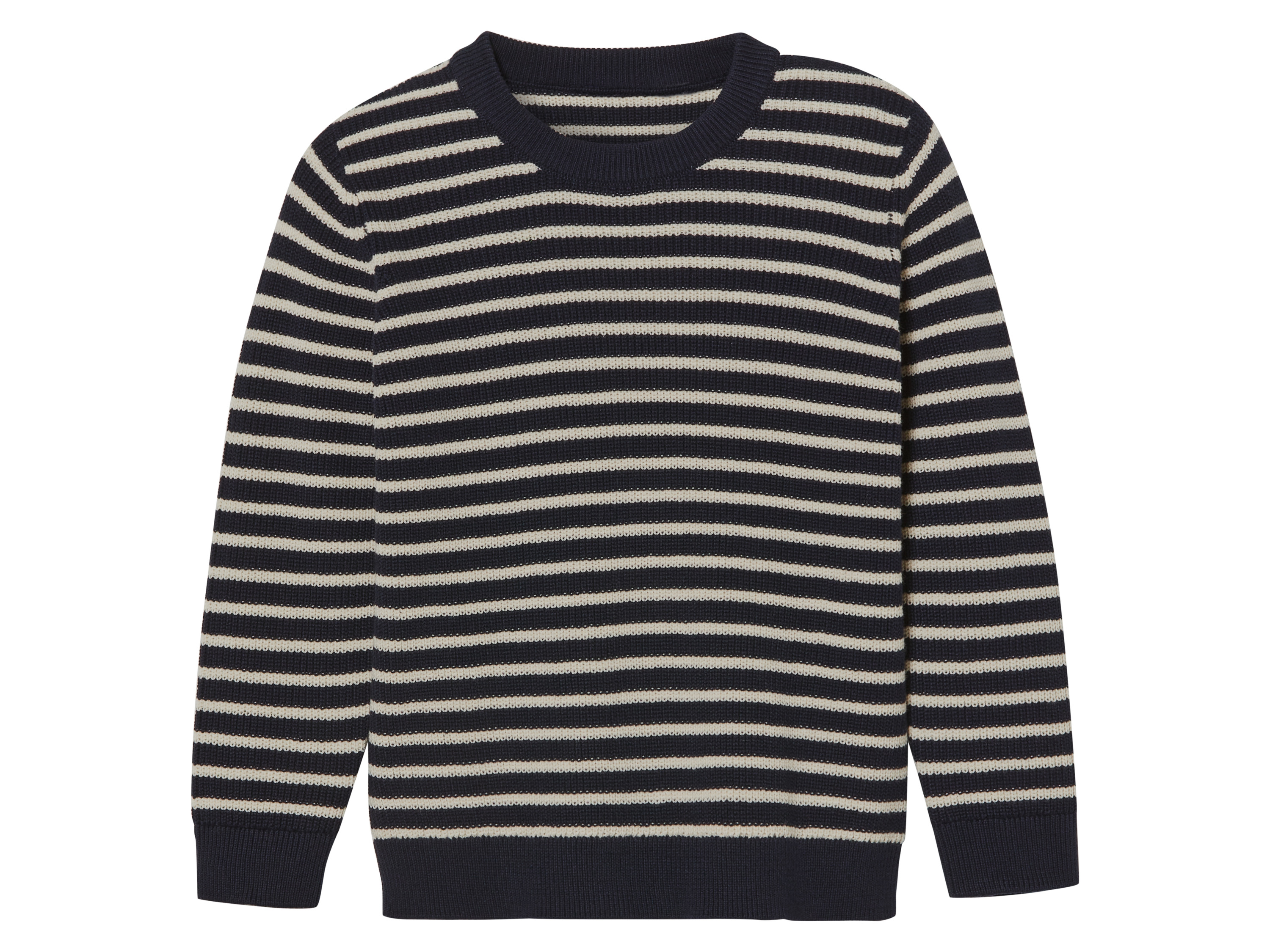 lupilu® Sweter dziecięcy dzianinowy z bawełny (Pasiasty, 110/116)