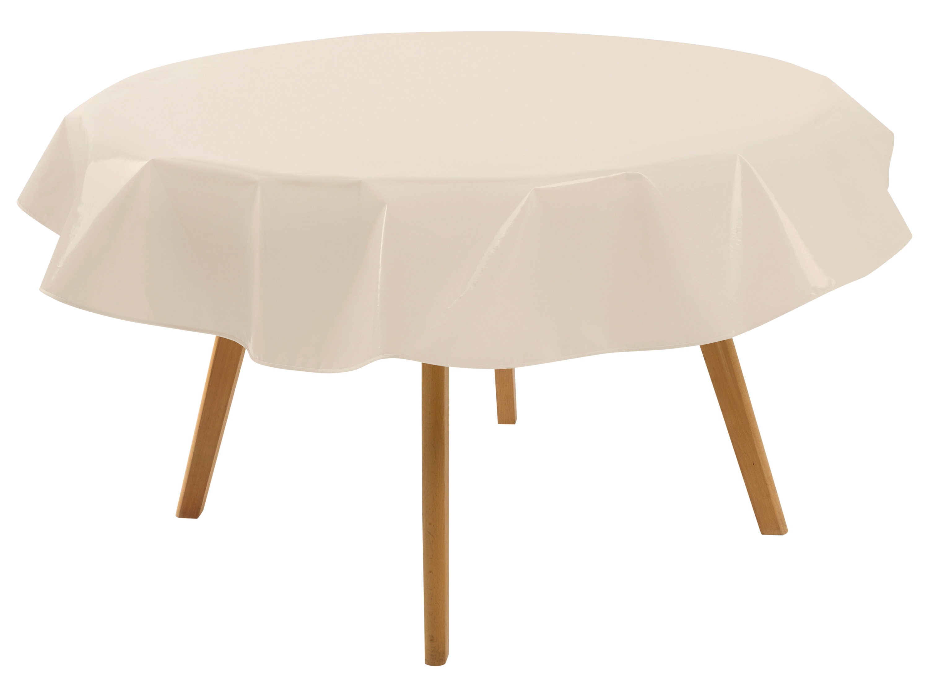 LIVARNO® Obrus zmywalny na stół (Ø 160 cm, okrągły, Beżowy)