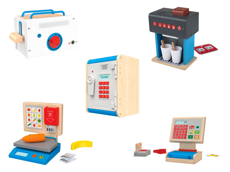 Pełny ekran: Playtive Drewniany zestaw zabawkowych akcesoriów kuchennych lub sklepowych - zdjęcie 1