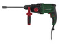 Zielona wiertarko-młot Parkside z czerwoną rączką.