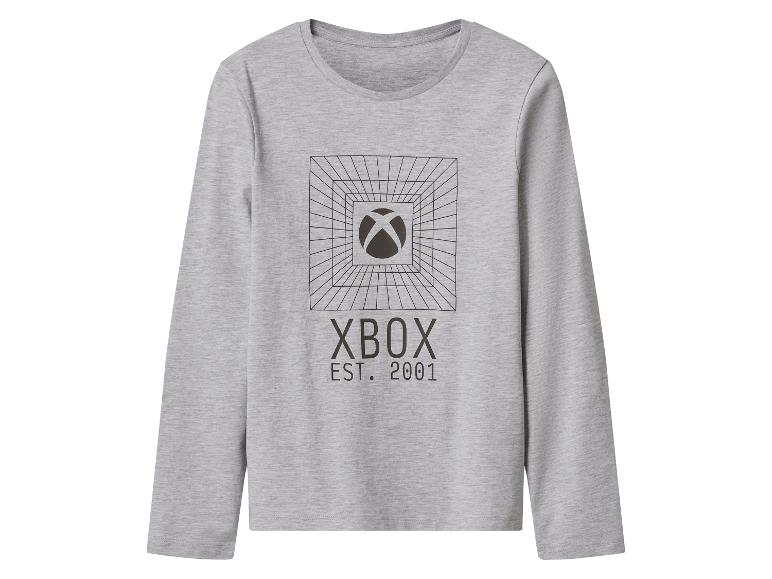 Szara koszulka z długim rękawem z nadrukiem logo Xbox i napisem „XBOX EST. 2001”.