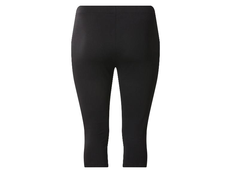 Czarne legginsy capri damskie, widok z tyłu