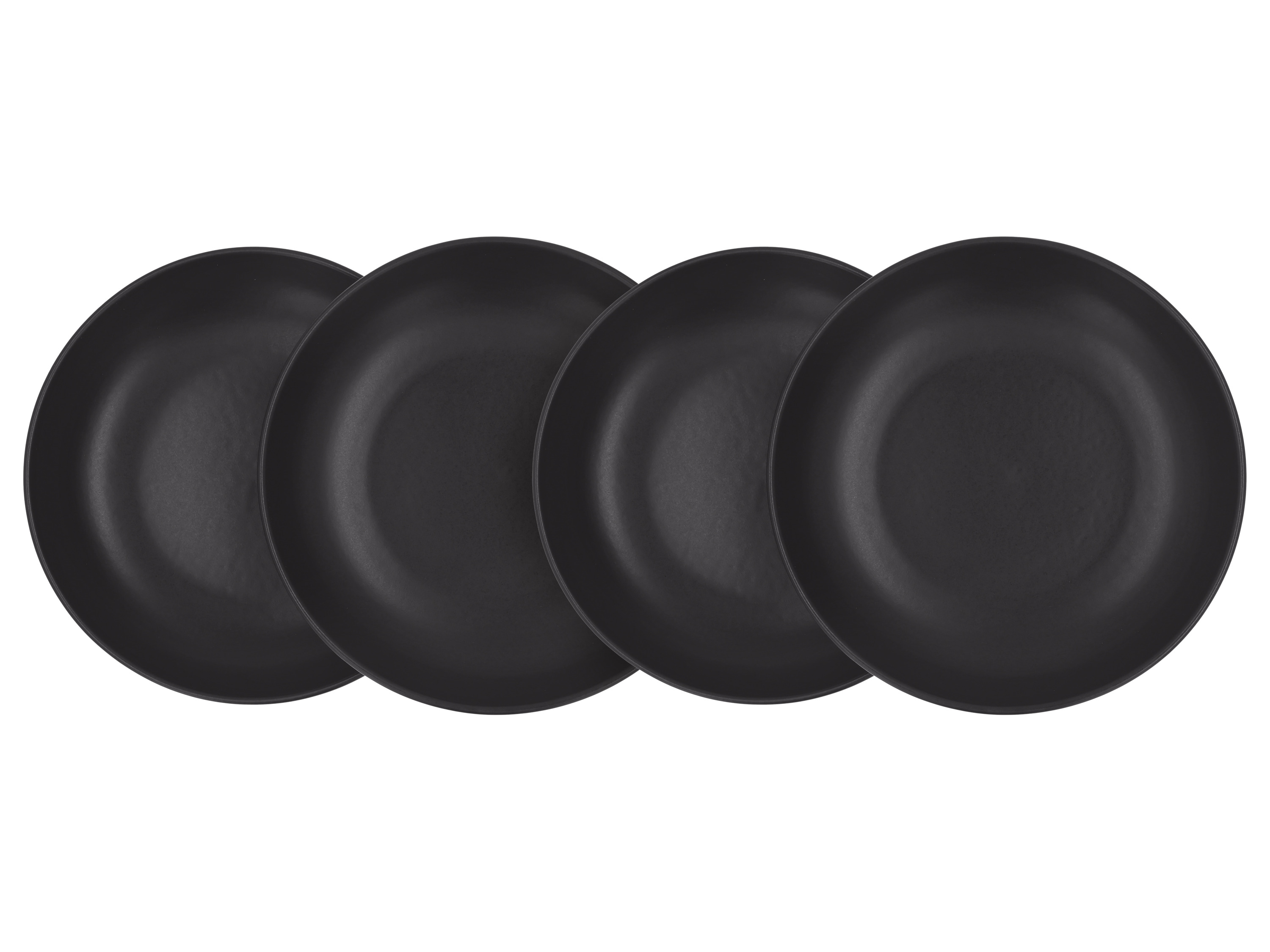 SILVERCREST® Zestaw talerzy obiadowych lub głębokich, 4-elementowy (Talerz obiadowy, Czarny)