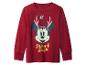 Czerwona koszulka z długim rękawem z Myszką Minnie w rogach renifera i napisem „Merry & Bright”.