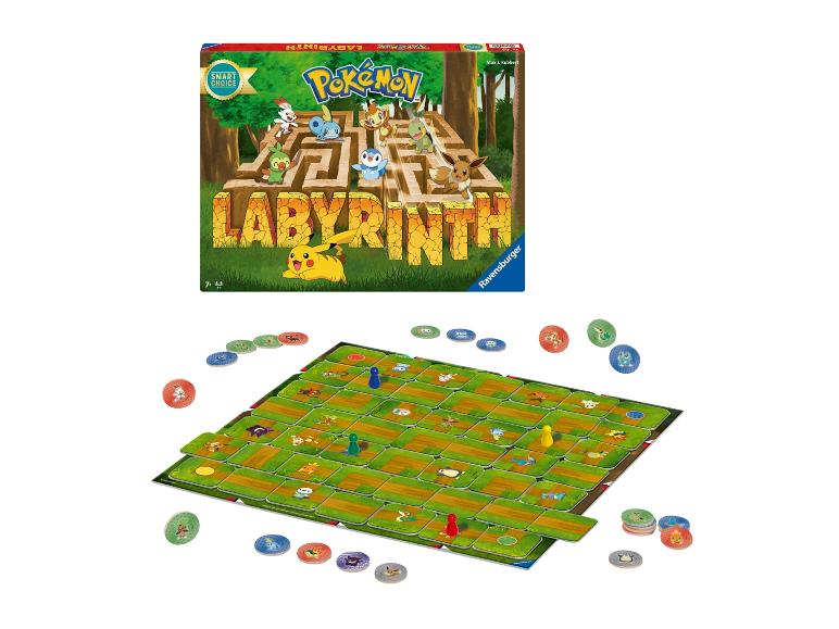 Gra planszowa Pokémon Labyrinth z Pikachu i innymi postaciami Pokémon
