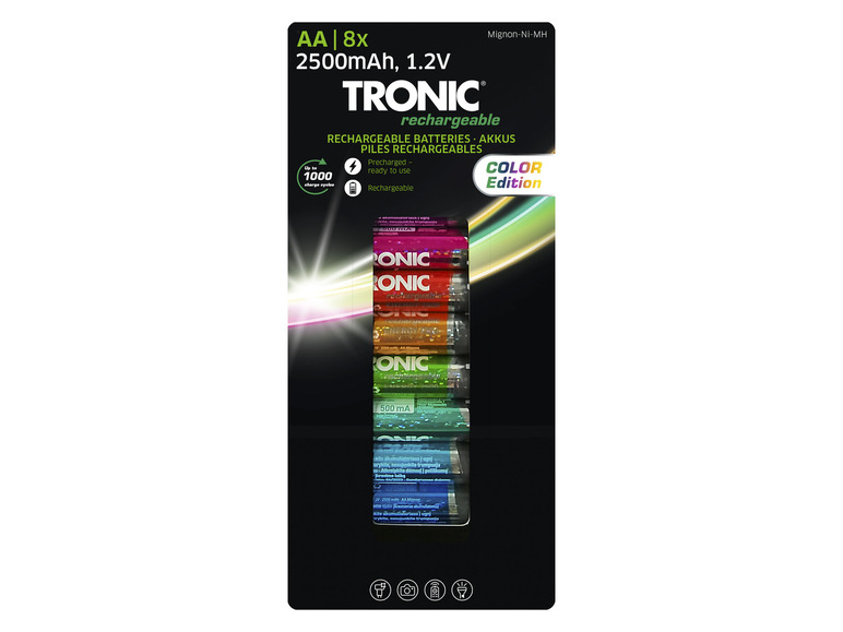 Pełny ekran: TRONIC® Akumulatorki Ni-MH Ready 2 Use Color, 8 sztuk - zdjęcie 2