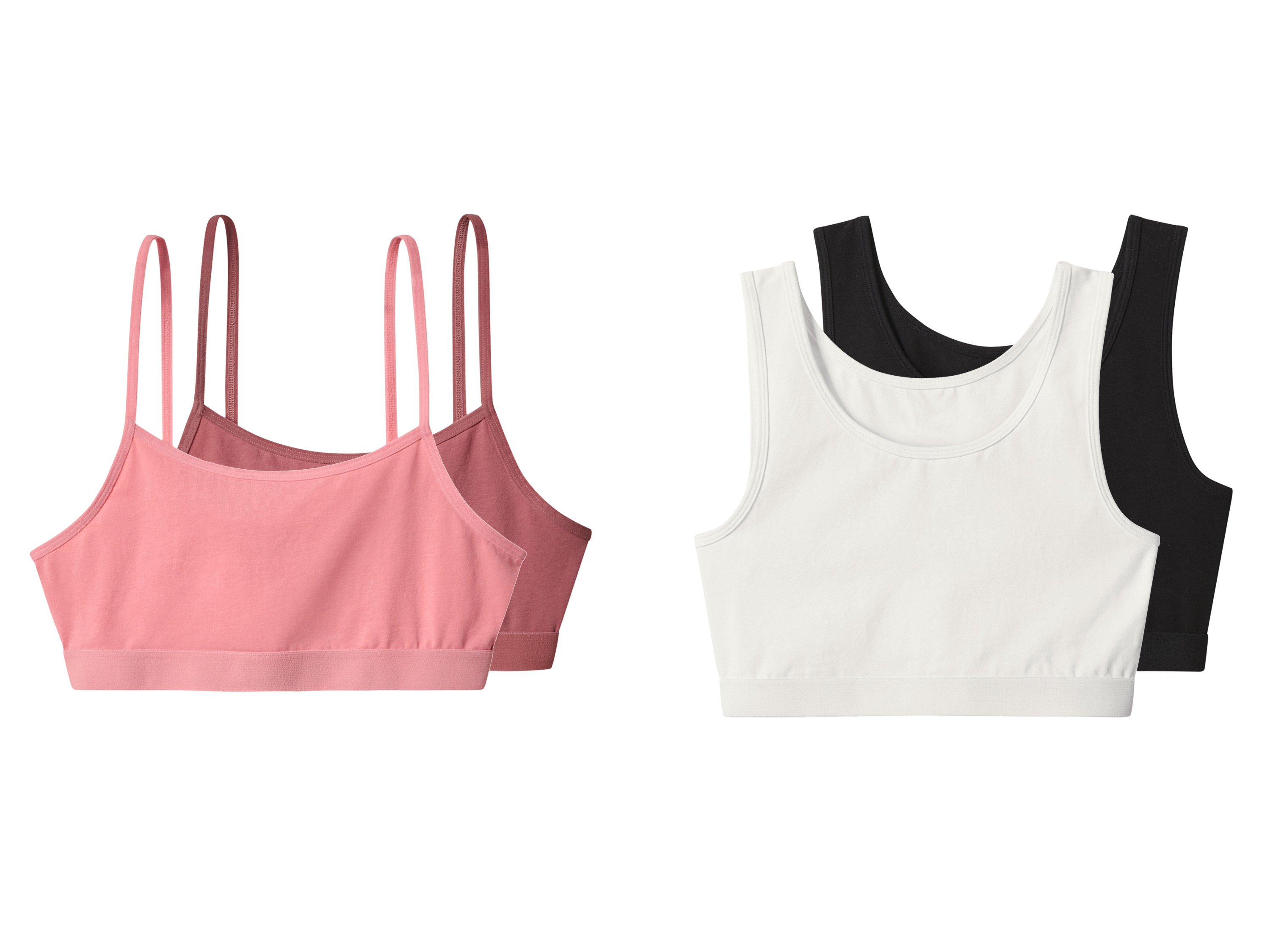 esmara® Biustonosze dziewczęce z biobawełną, 2 sztuki