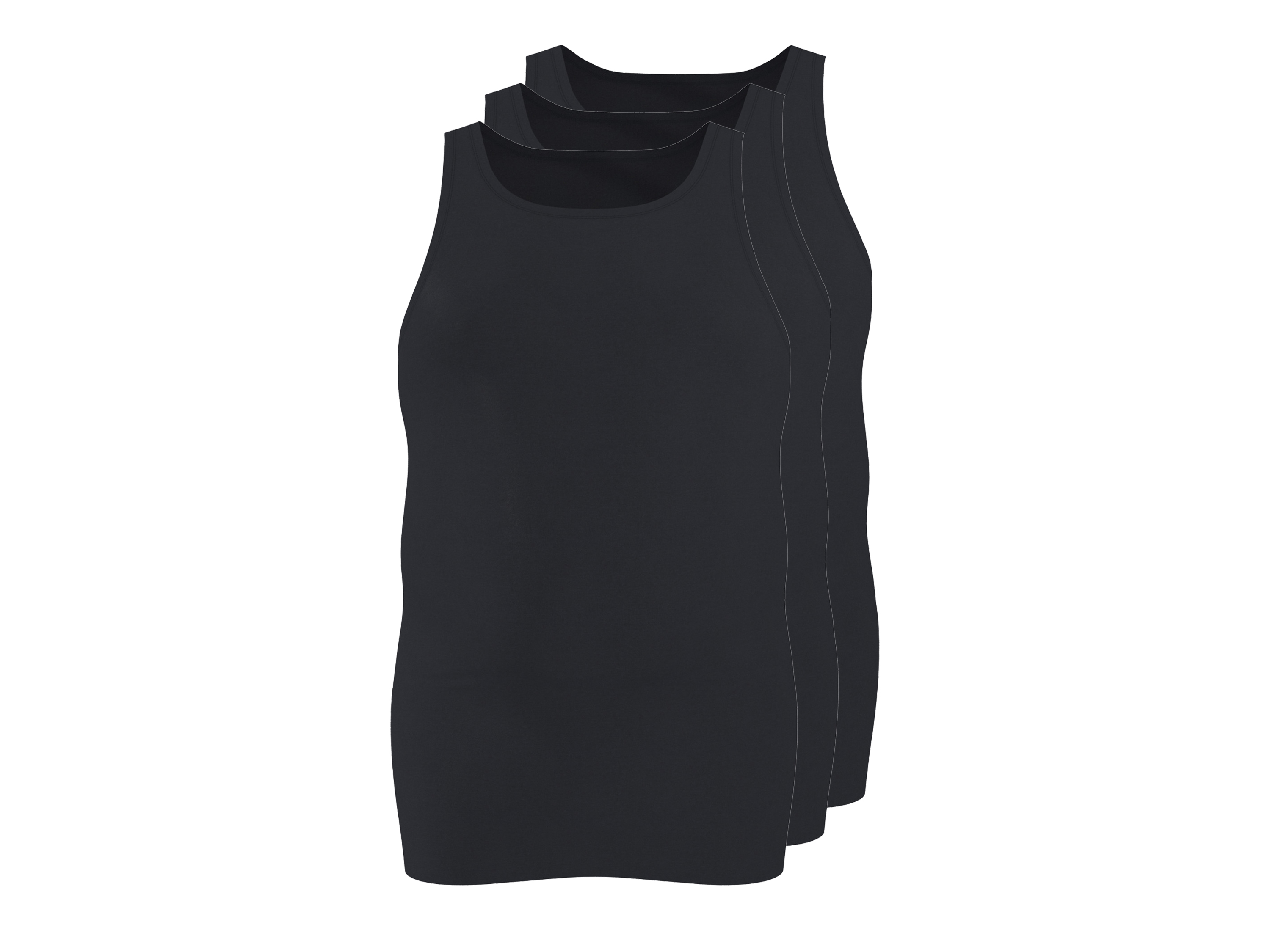 esmara Men Podkoszulki prążkowane męskie z bawełny, 3 sztuki