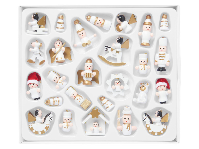 Pełny ekran: LIVARNO home Zestaw dekoracji świątecznych na choinkę z drewna, 26 sztuk - zdjęcie 3