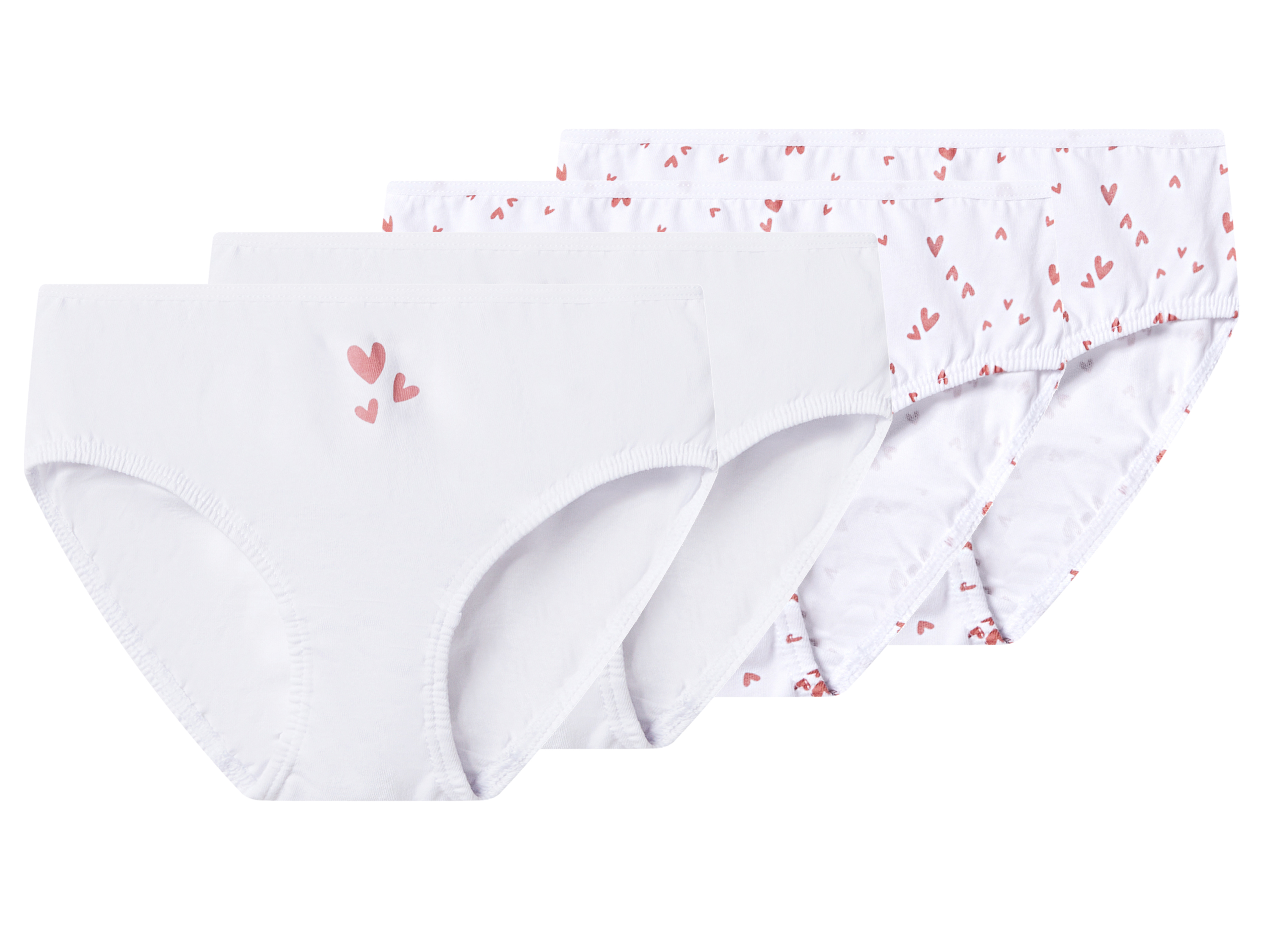 lupilu® Majtki dziecięce z bawełny, 4 pary (Biały, 122/128)