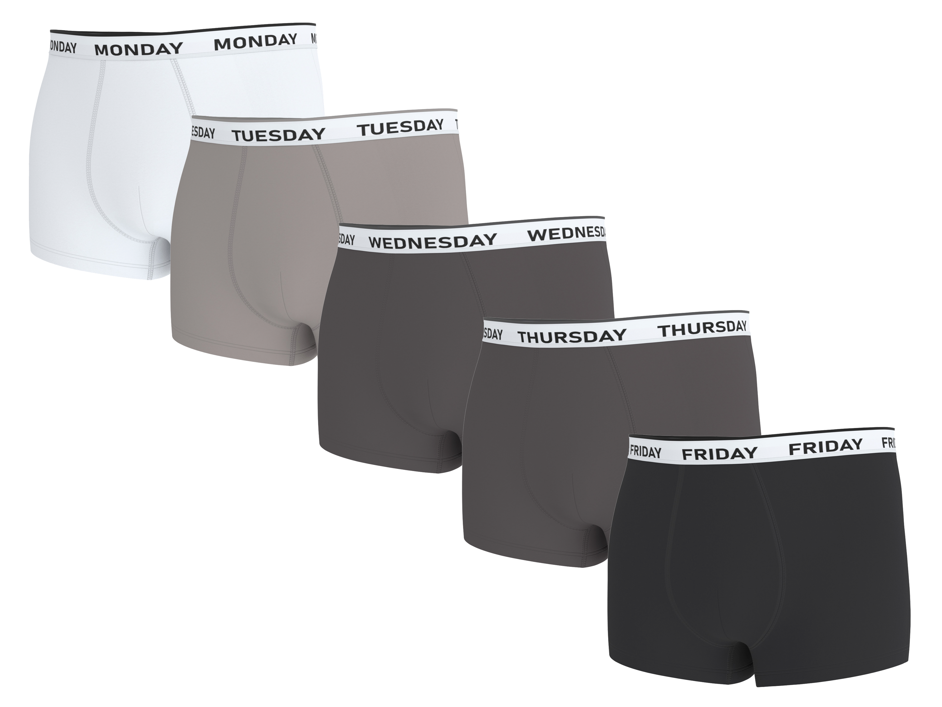 ESMARA MEN Bokserki męskie, 5 par (Biały/szary/czarny, 8/XXL)