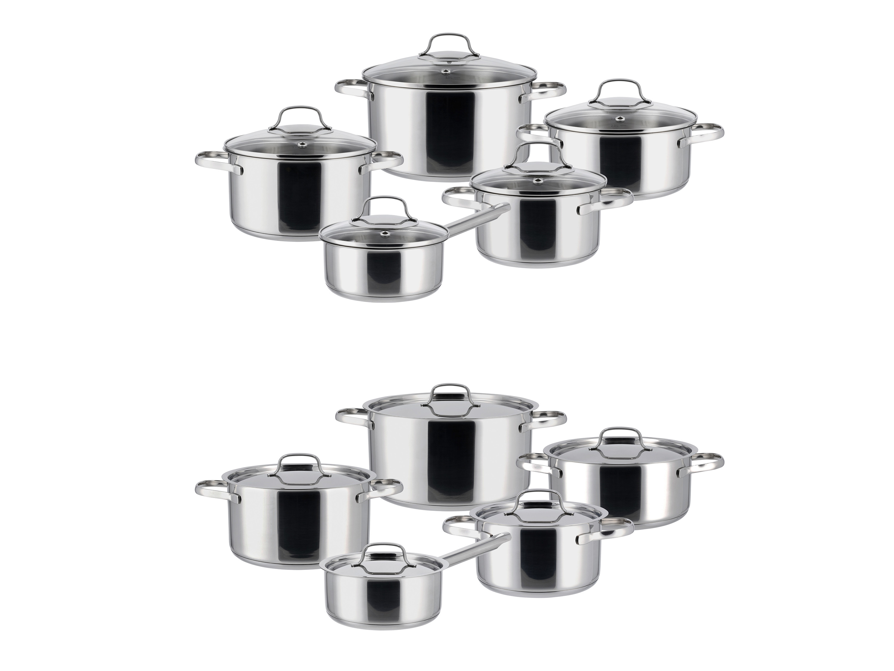 SILVERCREST® Zestaw 5 garnków ze szklanymi pokrywkami