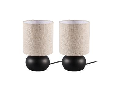 LIVARNO® Zestaw 2 lampek stołowych i nocnych LED, czarny