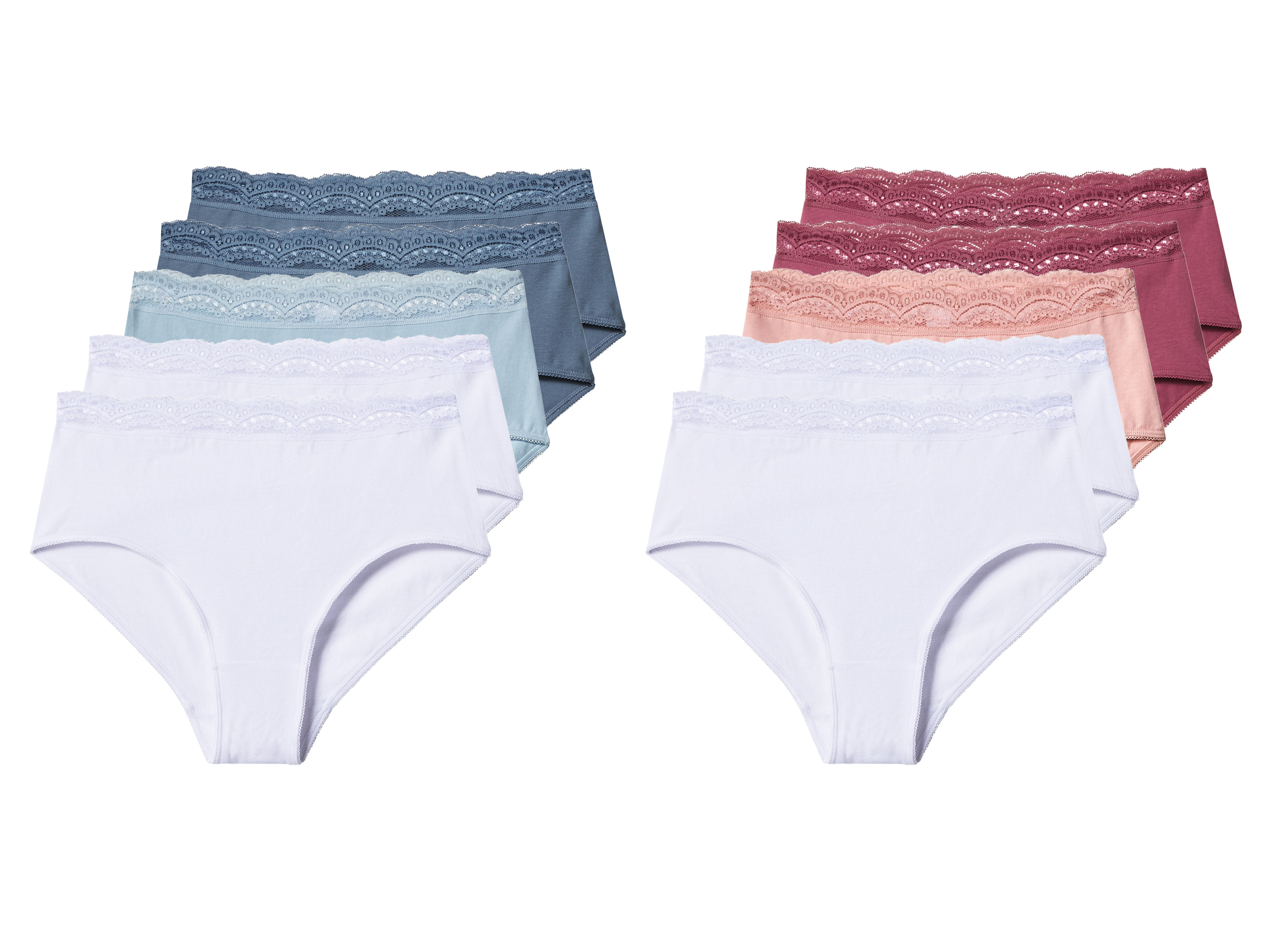 esmara® Majtki figi damskie z wysokim stanem, z biobawełną, 5 par