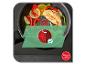 Patelnia z kurczakiem i warzywami, ze wskaźnikiem temperatury i napisem 'Cooking for Good'.