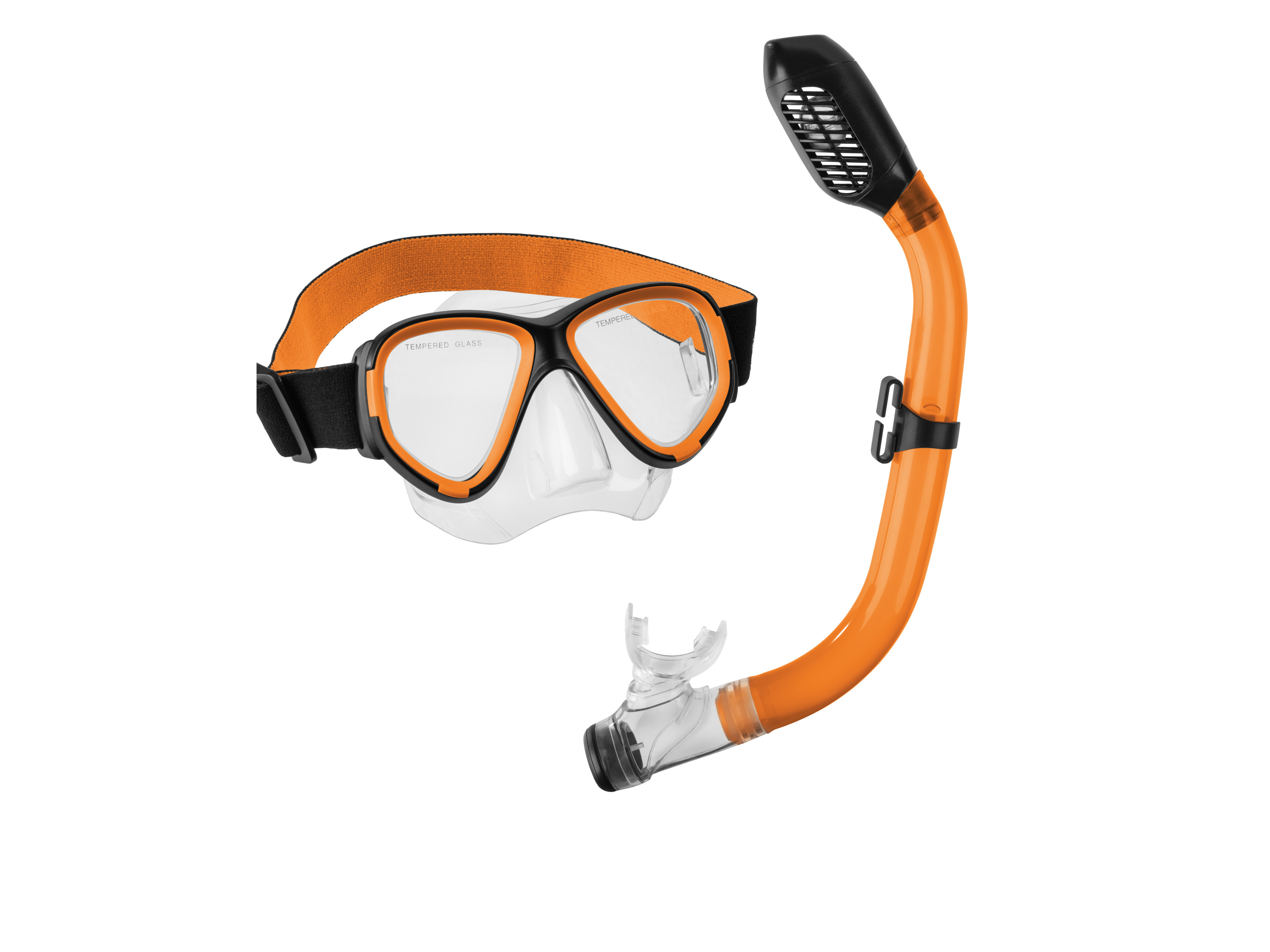CRIVIT Zestaw do snorkelingu dla dzieci, 2-częściowy (Czarny/ pomarańczowy)
