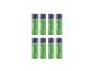 Osiem zielono-niebieskich akumulatorków TRONIC AA, 2500 mAh, ułożonych w dwóch rzędach.