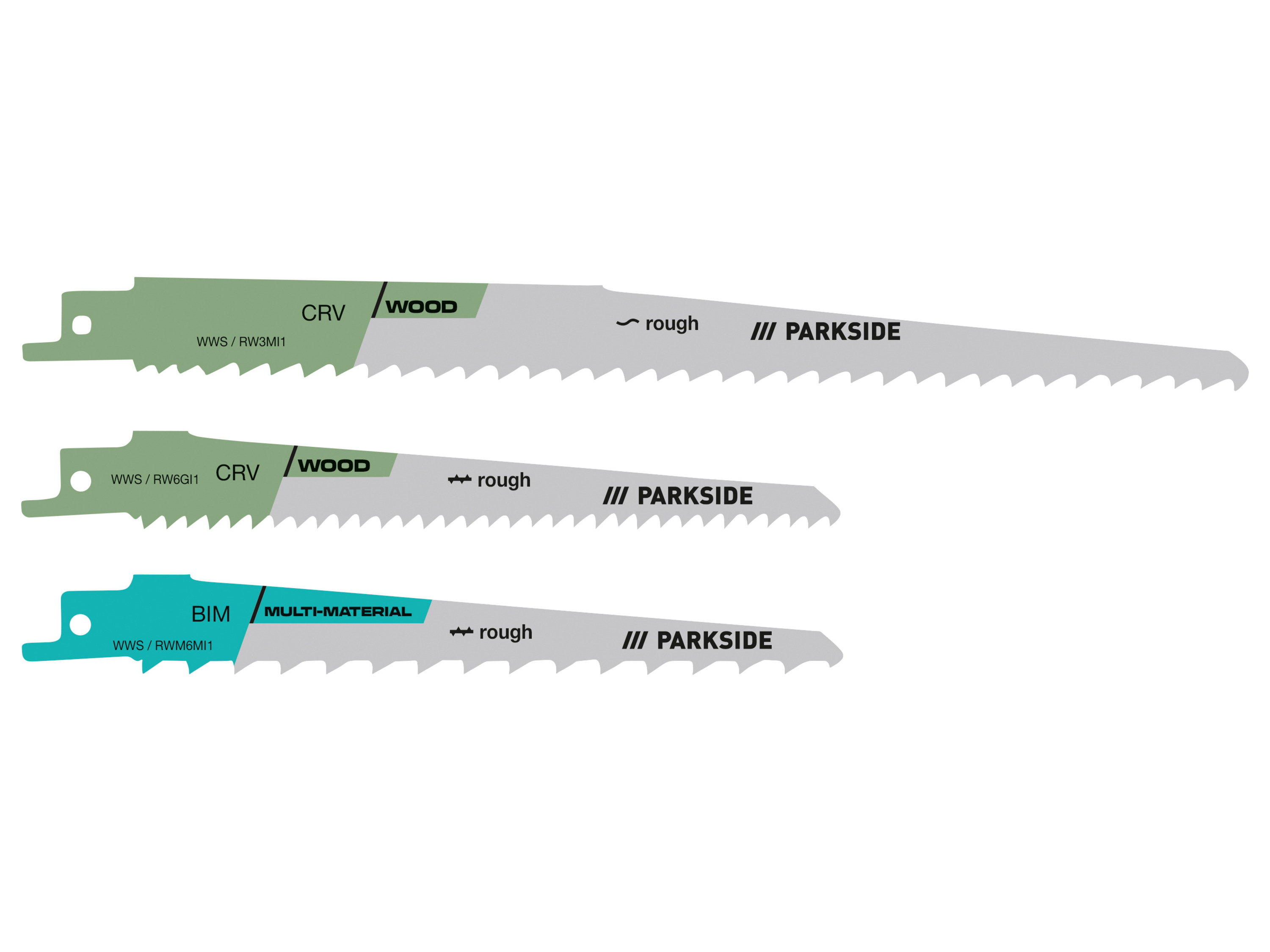 PARKSIDE® Zestaw brzeszczotów do piły (Brzeszczot do drewna i plastiku, 3 elementy)