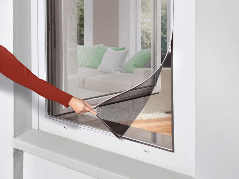 Pełny ekran: LIVARNO home Magnetyczna moskitiera na okno, 110x130 cm, biała, 3 szt. - zdjęcie 1