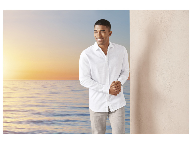 Pełny ekran: LIVERGY® Koszula męska z bawełną i lnem, Regular Fit - zdjęcie 10