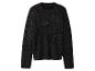 Czarny puszysty sweter z brokatem