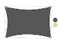 Prostokątny żagiel przeciwsłoneczny w kolorze ciemnoszarym ze wzmocnionymi rogami.