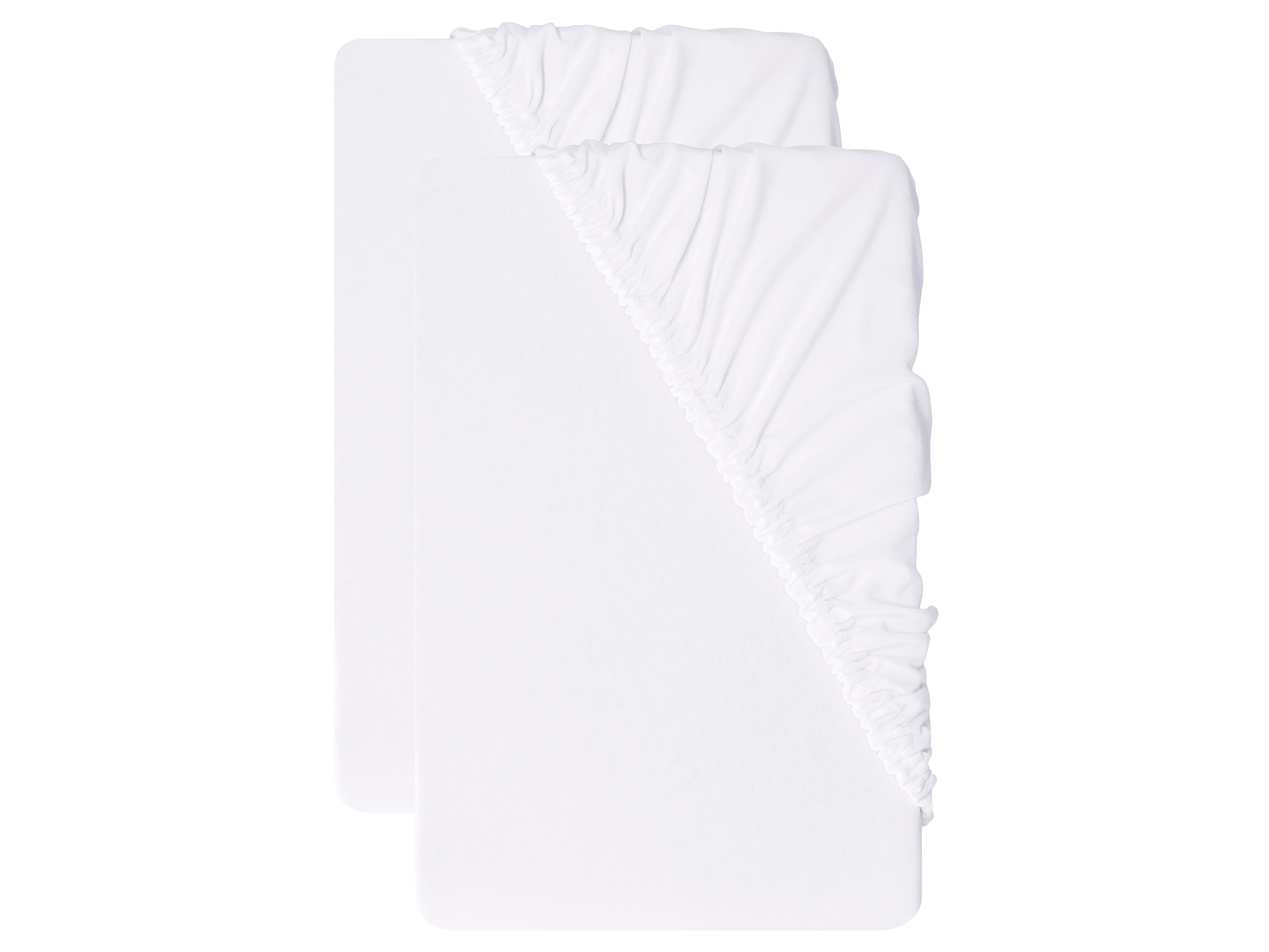 LIVARNO® Komplet 2 prześcieradeł z mikrowłókna z gumką, 90-100 x 200 cm (Biały)