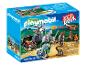 Zestaw startowy Playmobil z dwoma rycerzami, skrzynią skarbów i katapultą.