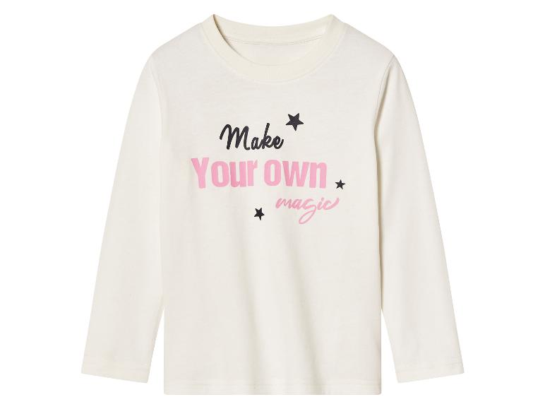 Biała koszulka z długim rękawem z nadrukiem 'Make your own magic'.