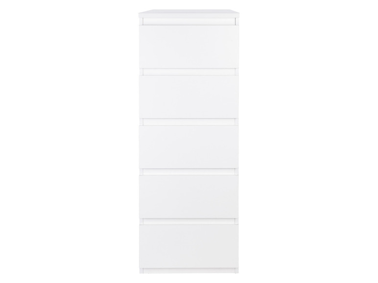Pełny ekran: LIVARNO home Komoda z 5 szufladami Genf, 43 x 121,5 x 48 cm, biała - zdjęcie 3