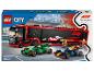 Zestaw LEGO City Ciężarówka F1 z samochodami F1 RB20 i AMR24, 1086 elementów.