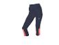 Damskie granatowe legginsy capri z koralowymi detalami