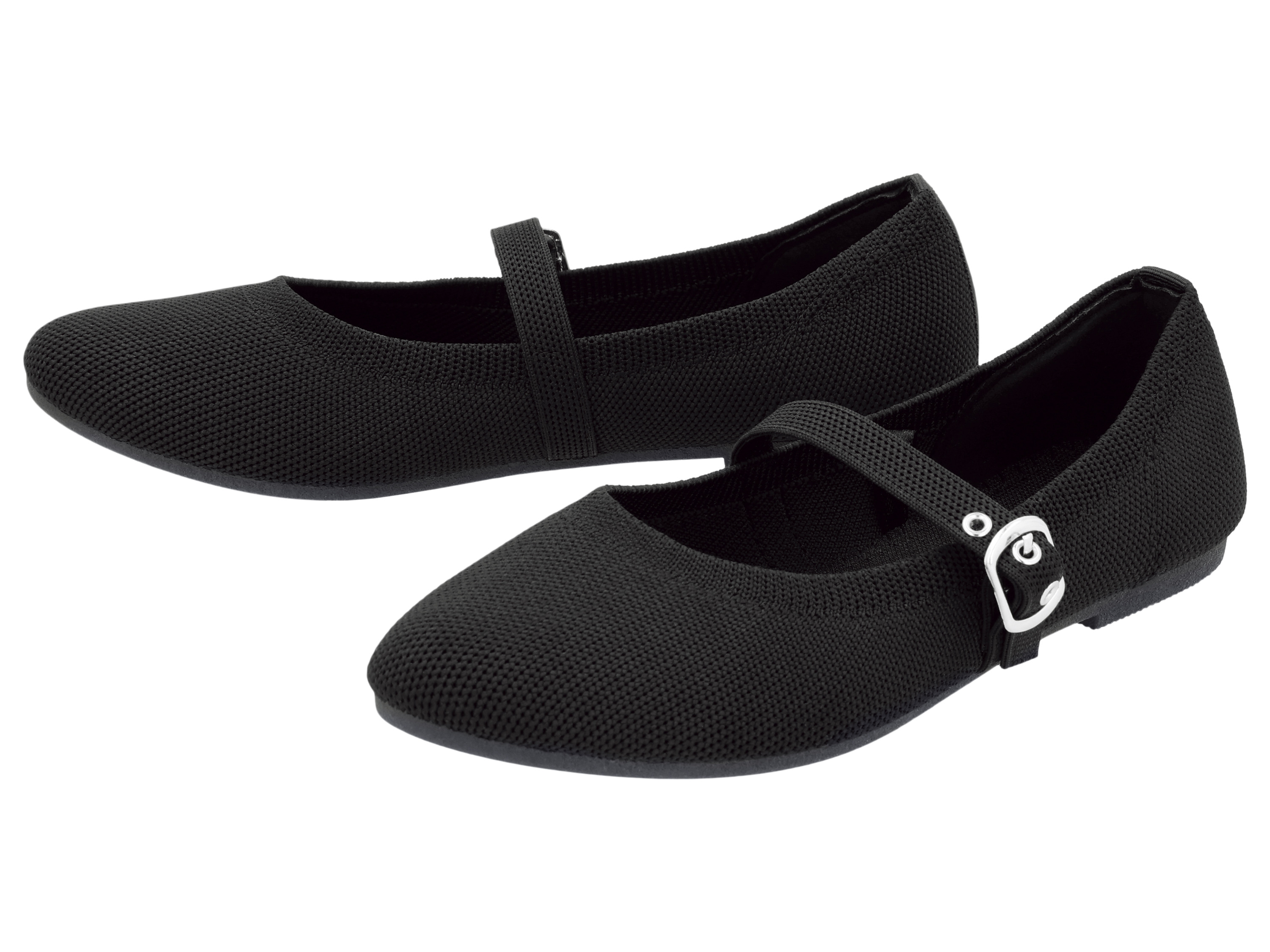 ESMARA® Baleriny damskie (Czarny, 38)
