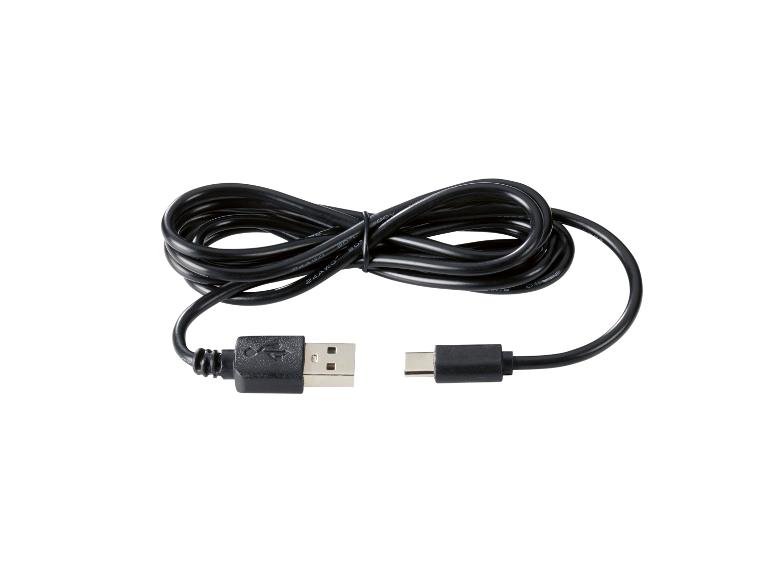 Czarny kabel USB ze złączami USB-A i USB-C.
