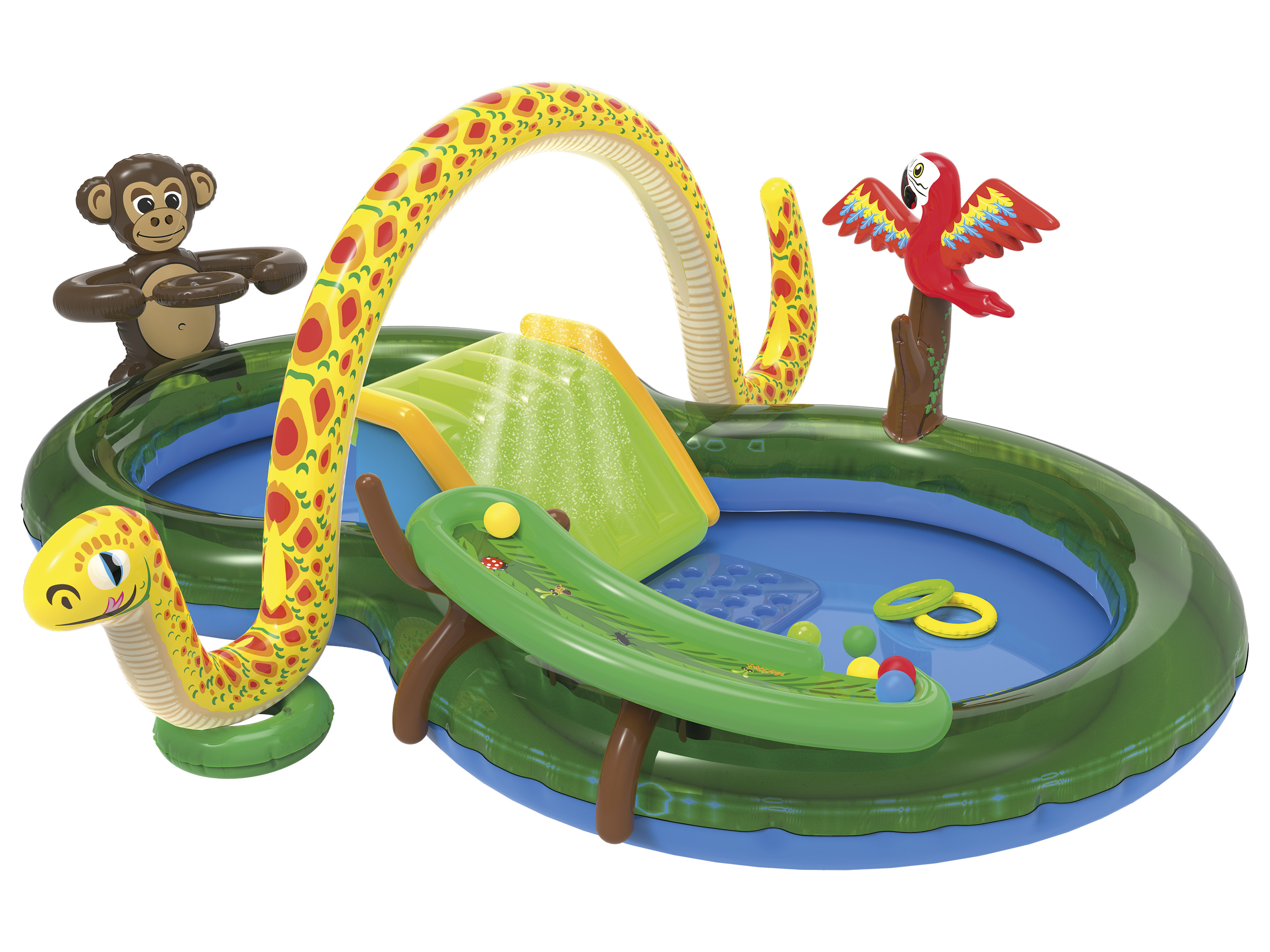 Playtive Brodzik dla dzieci Dżungla, ze zjeżdżalnią