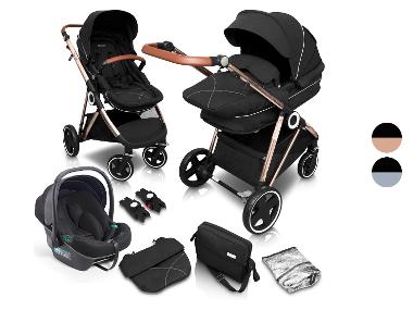 BabyGO Wózek 3w1 Buggy «Halime AIR Pram », z gondolą, spacerówką i fotelikiem samochodowym