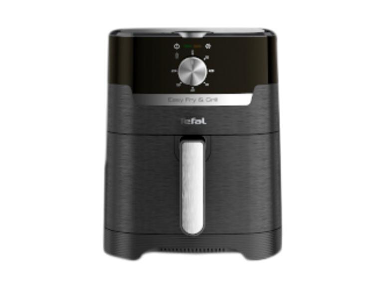 Frytkownica beztłuszczowa Tefal Easy Fry & Grill w kolorze czarnym z metalowym pokrętłem