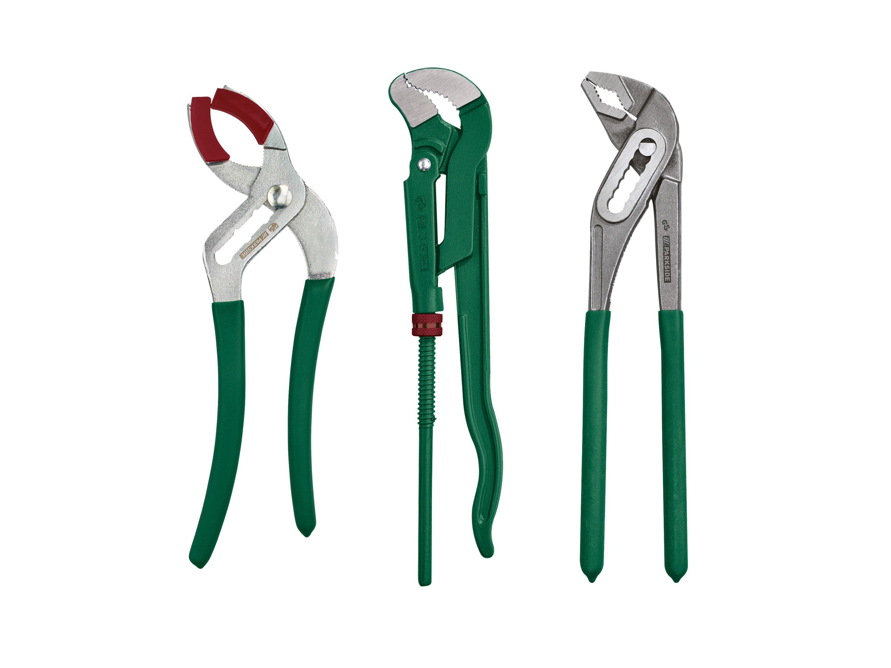 PARKSIDE® Zestaw 3 kluczy hydraulicznych lub klucz do rur (Zestaw szczypiec sanitarnych 3 elementy)