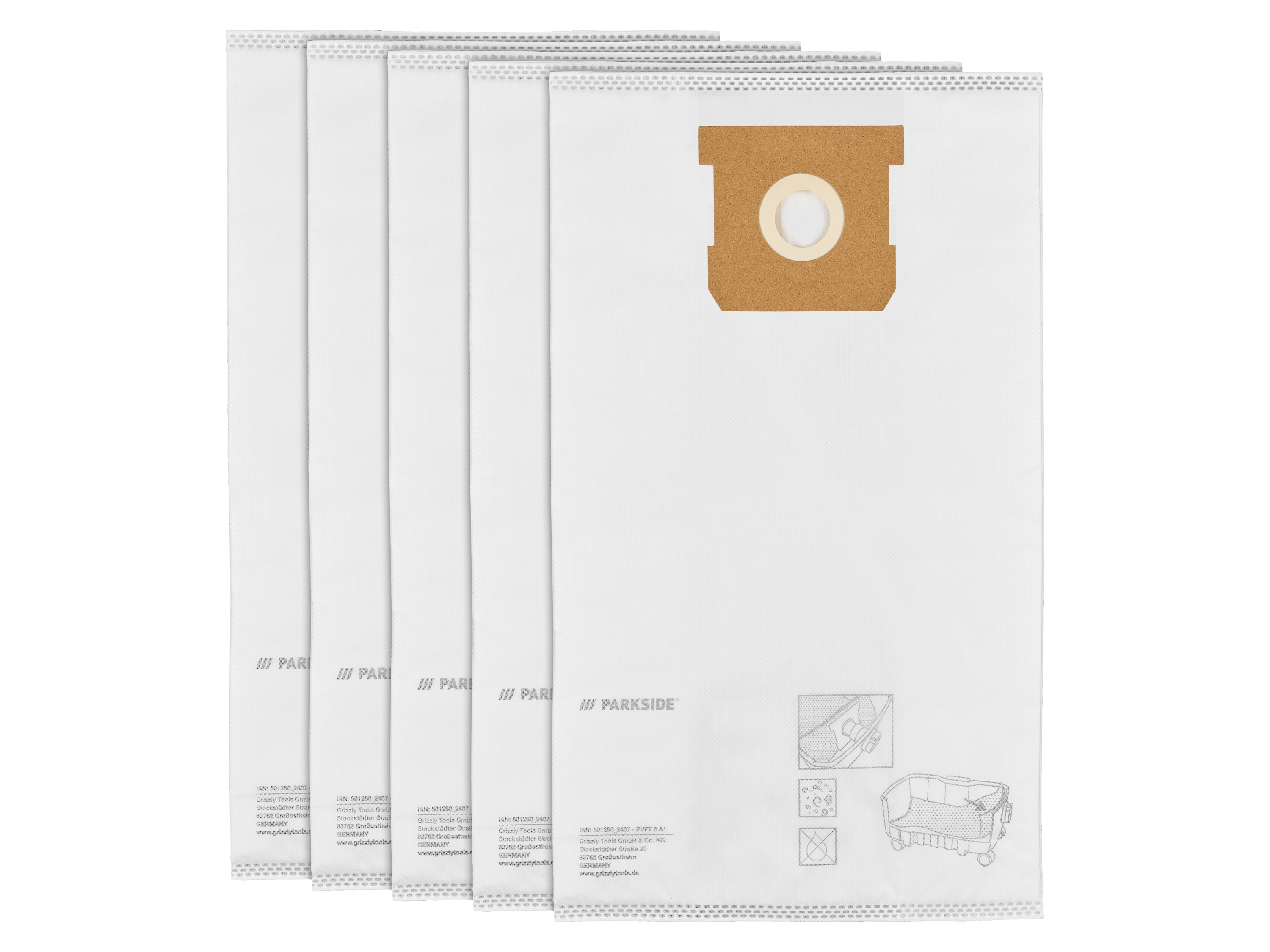 PARKSIDE® Worki filtracyjne PFT 8 A1/PVFT 8 A1 do odkurzacza (Worki filtrujące z włókniny, 5 sztuk)