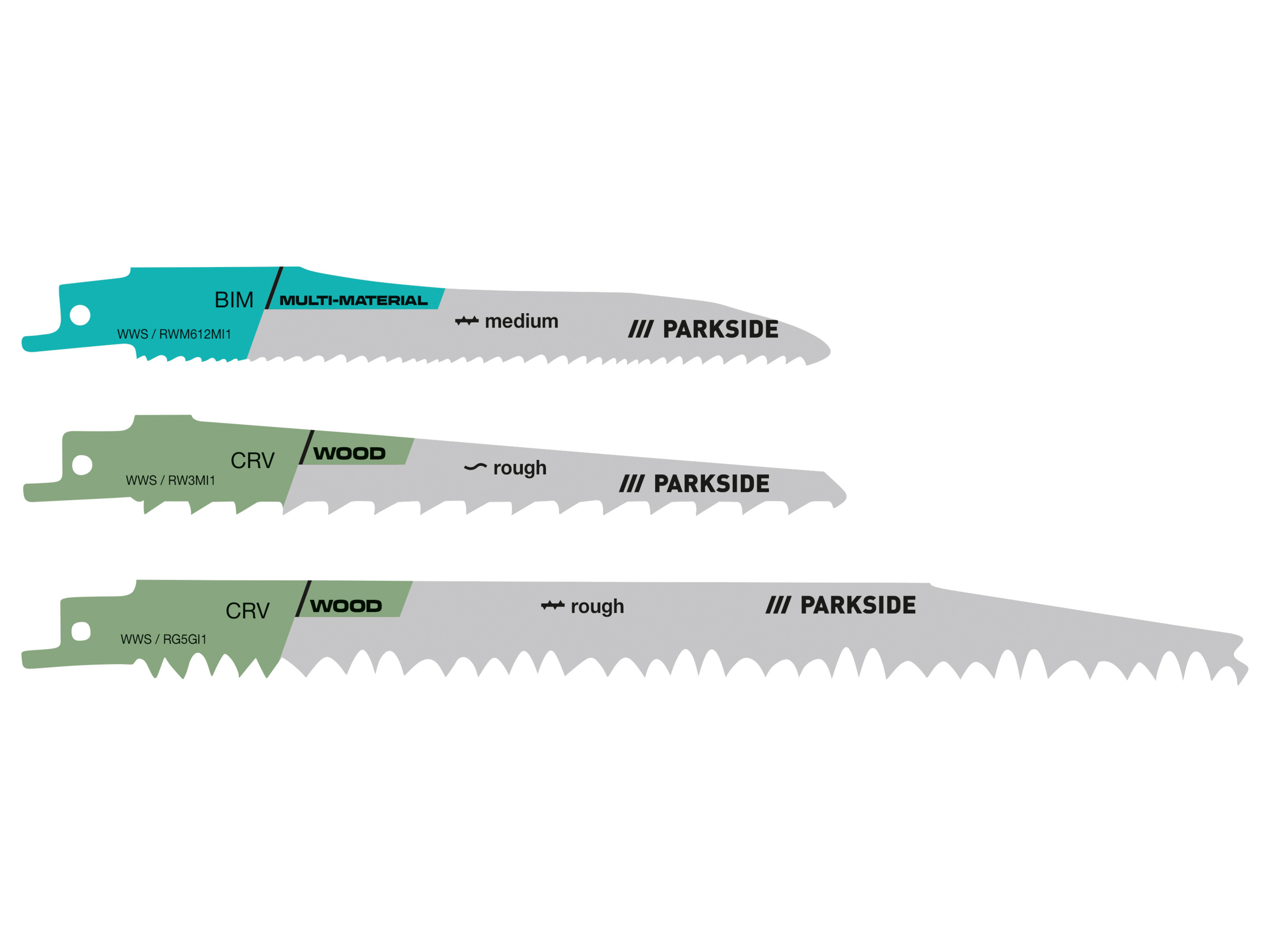 PARKSIDE® Zestaw brzeszczotów do piły (Brzeszczoty do gałęzi, 3 elementy)